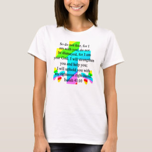 Camiseta DESIGN ISAIAH 41:10 bonito RAINBOW CROSS