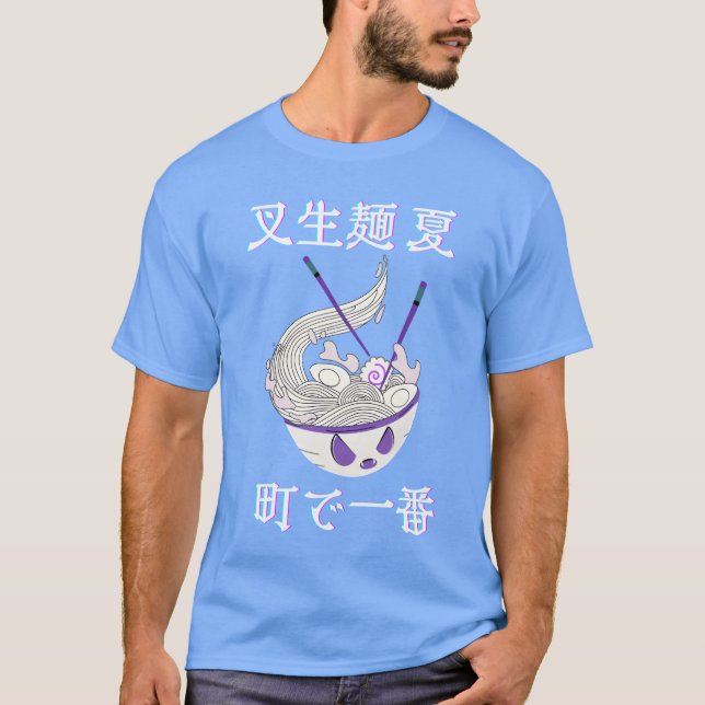 Camiseta Design Kawaii de Comida Japonesa Amante de Macarrã (Frente)