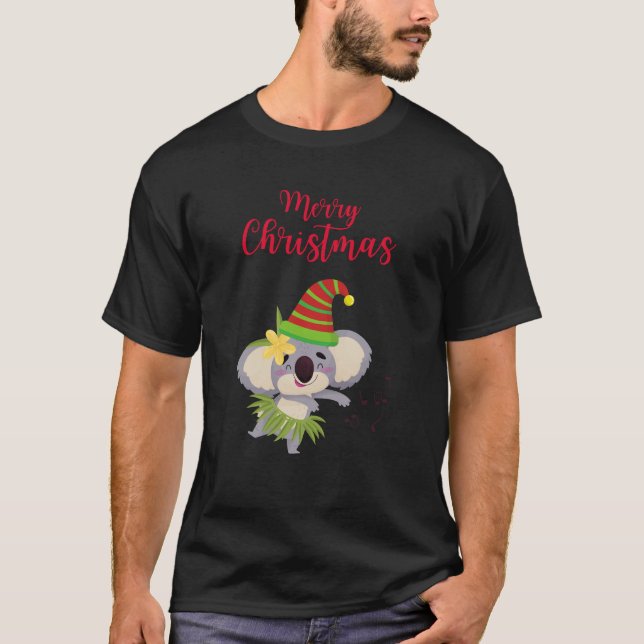 Camiseta Design Koala, dança cética de Natal australiana (Frente)