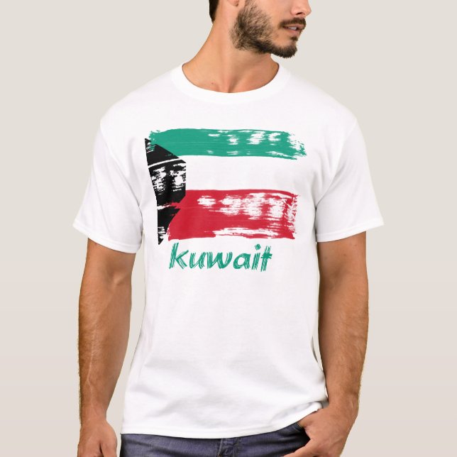 Camiseta Design kuwaitiano da bandeira do grunge (Frente)