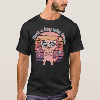 Camiseta Design Legal de Axolote Retrô Menino