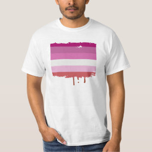 CAMISETA DESIGN LÉSBICA DAS LISTRAS DO ORGULHO
