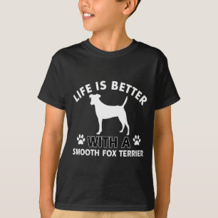 Camiseta Design liso da raça do cão do Fox Terrier