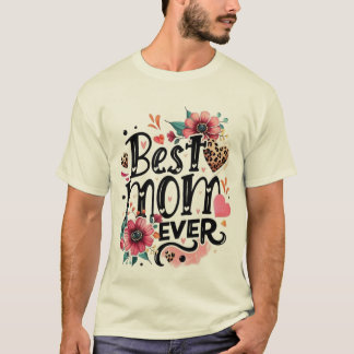 Camiseta design "Melhor Mãe do Mundo" ousado e lindo