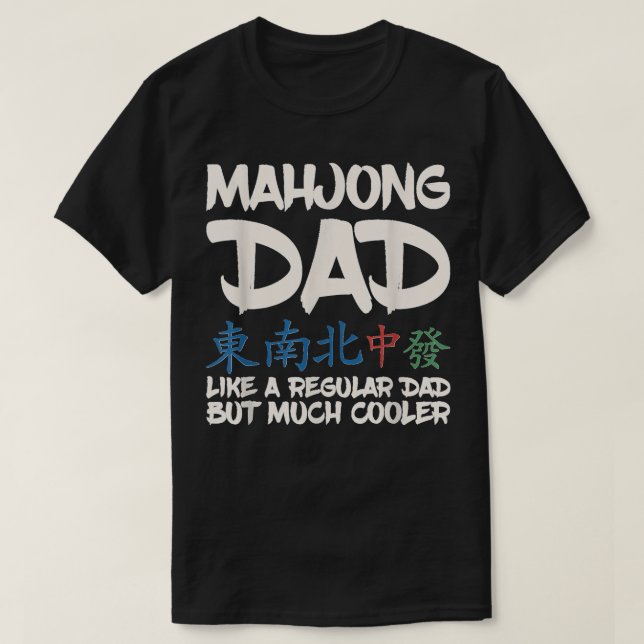 Camiseta Design Mens Mahjong para o seu Pai Mahjong (Frente do Design)