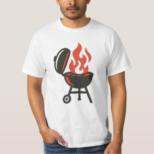 Camiseta Design mestre do CHURRASCO de grill de chamas