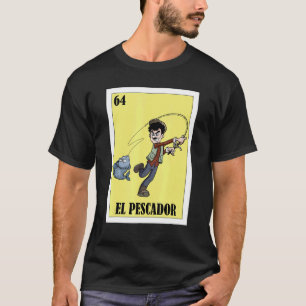 Camiseta Design Mexicano Divertido para o Pescador El Pesca