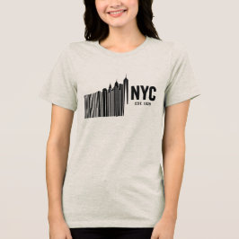 Camiseta Design Minimalista da Silhueta de Nova York em Cód