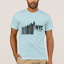 Camiseta Design Minimalista da Silhueta de Nova York em Cód