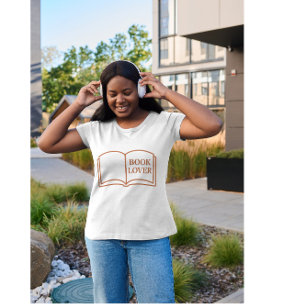 Camiseta Design Minimalista de Amante de Livros   Estética 