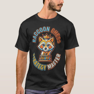 Camiseta Design Minimalista de Xadrez com Guaxinim Mestre
