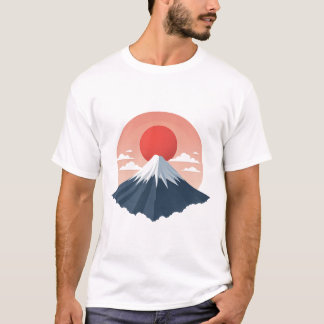 Camiseta Design Minimalista do Monte Fuji do Japão