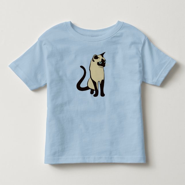 Camiseta Design Mínimo de Gato Tailandês Tradicional (Frente)