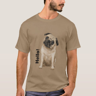 Camiseta Design Modern Hello Bulldog Homens beige