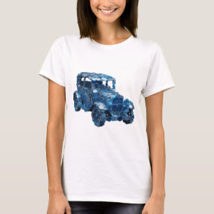 Camiseta Design Moderno CAR MOEDA AZUL Prata Edgy