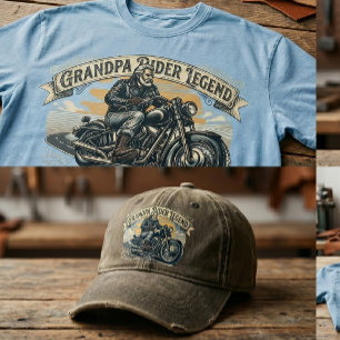 Camiseta Design Moderno da Lenda do Vovô Motoqueiro