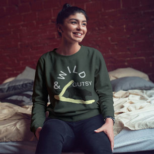 Camiseta Design Moderno De Gato Selvagem E Gutsy Bold Perso