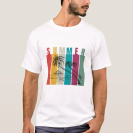 Camiseta Design Moderno de Verão Colorido