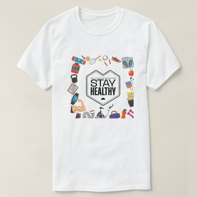 Camiseta design motivacional para manter a saúde (Frente do Design)