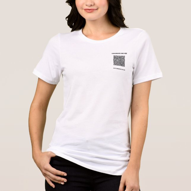 Camiseta Design o seu próprio código QR e a sua empresa de  (Frente)