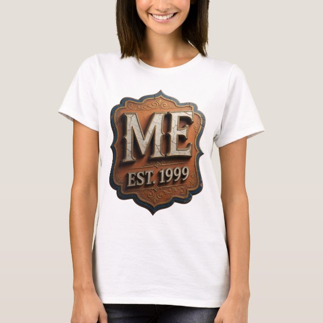 Camiseta Design Ouro Atraente ME EST 1999 (Frente)