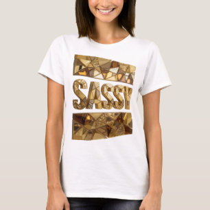 Camiseta Design Ousado Dourado Crisp SASSY