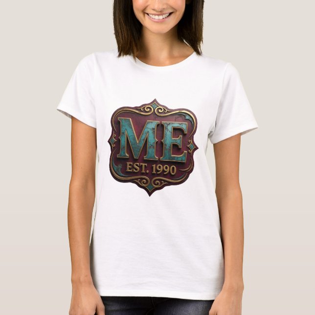 Camiseta Design Ousado Dourado ME EST 1990 (Frente)