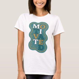 Camiseta Design Ousado MOTIVADO Dourado Elegante