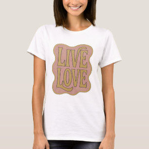 Camiseta Design Ousado Ouro Atraente AO VIVO AMA