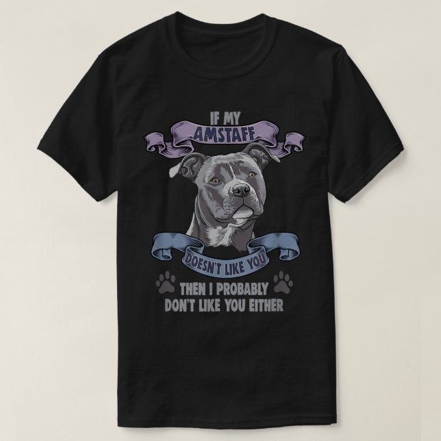 Camiseta Design para amante de cães e dono de cães Amstaff  (Frente do Design)