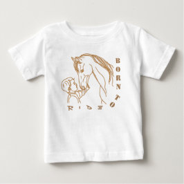 Camiseta Design para Bebês e Cavalo Adoráveis - Nascer para