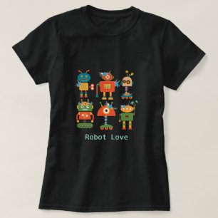 Camiseta design para crianças de robôs lindos
