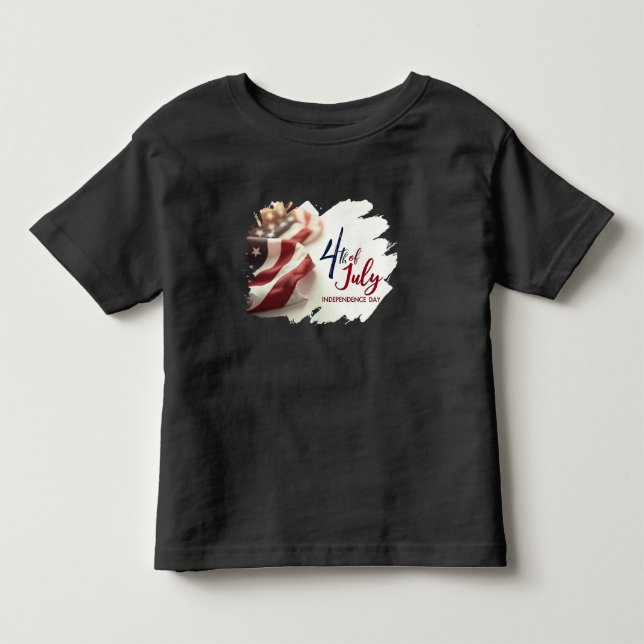 Camiseta Design Patriótico do Dia da Independência 4 de Jul (Frente)