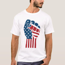 Design Patriótico Mão Protestando Bandeira America