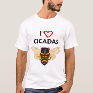 Camiseta Design Periódico Whimsical "I Love Cicadas"