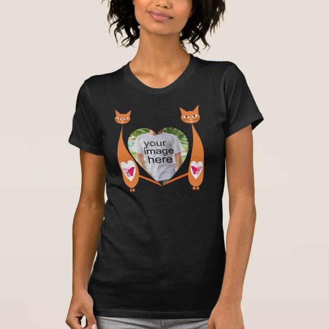 Camiseta Design Personalizado de Coração de Amor de Cat Edi (Frente)