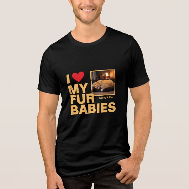 Camiseta Design Personalizado 'Eu ❤️ Meus Peles Bebês' Foto (Frente)