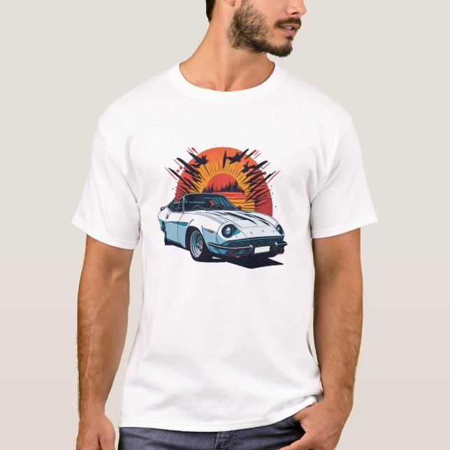 Camiseta design plano de carro retrorreflector altamente de (Frente)