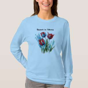 Camiseta design poético de tulipas "Blooms in Silence"