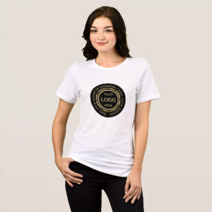Camiseta Design preto e dourado, logotipo ou foto em círcul
