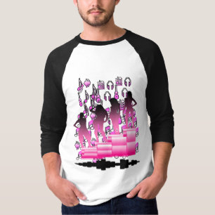 Camiseta Design preto e rosa colorido