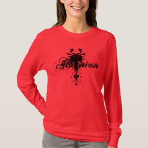 Camiseta Design preto original de Eagle do albanês no