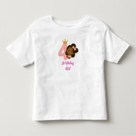 Camiseta Design Princesa Rosa 4º Aniversário