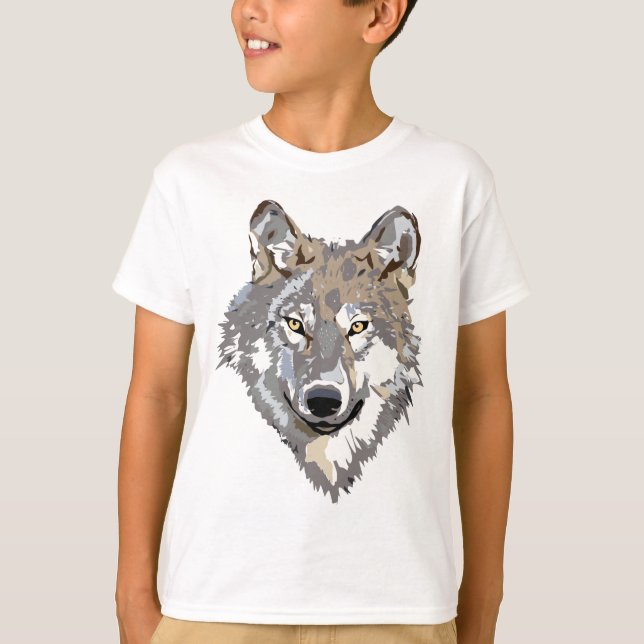 Camiseta Design principal do tatuagem da arte do lobo (Frente)