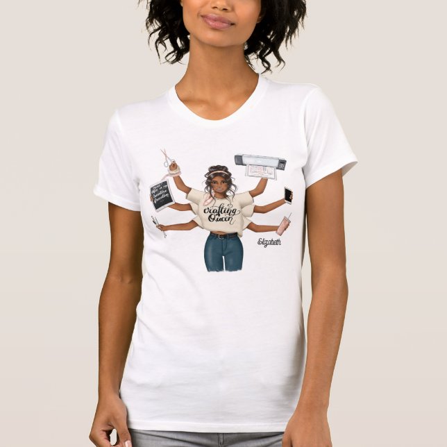 Camiseta Design Rainha Afro-Americana da Criação (Frente)