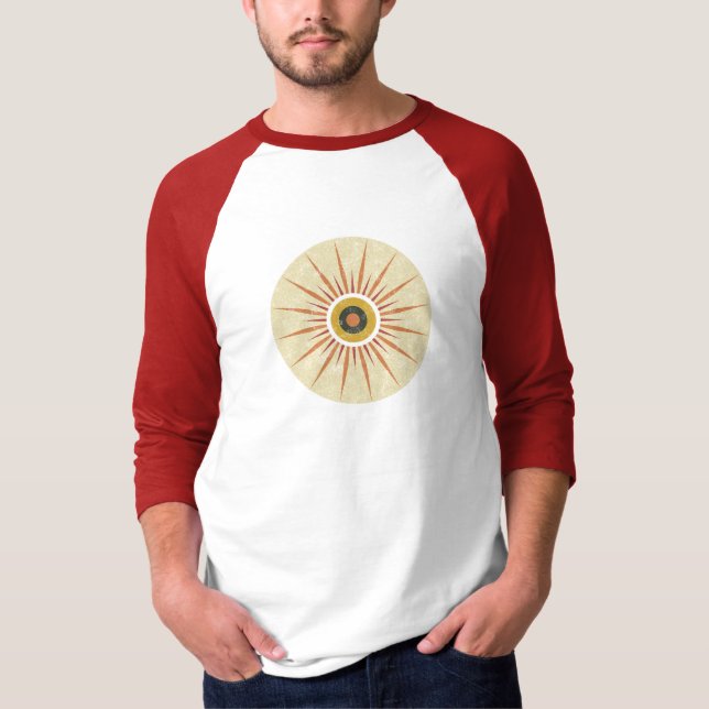 Camiseta Design Retro Boho de Explosão Solar (Frente)