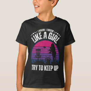Camiseta Design Retro de Disco de Golfe para Mulheres Menin