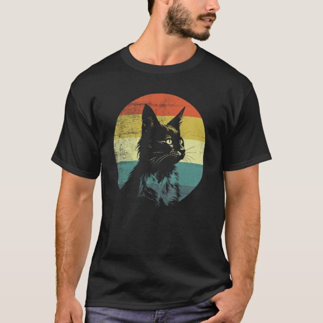 Camiseta Design Retro Vintage de Gato Somali (Frente)