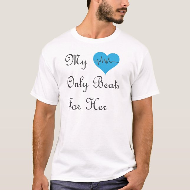 Camiseta Design Romântico de Amor e Coração (Frente)