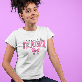 Camiseta Design rosa de Arco de professor de jardim de infâ